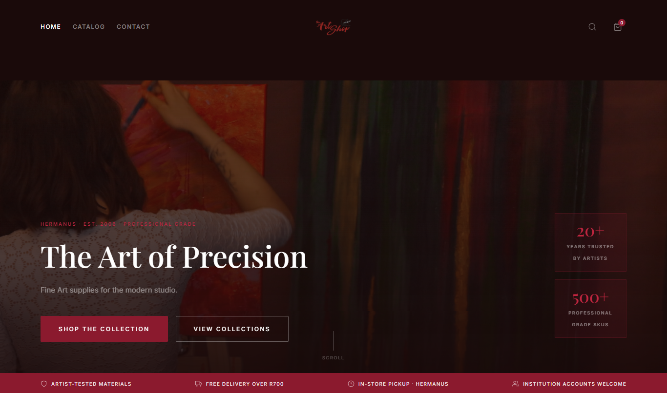 The Art Shop — E-Commerce · Fine Art Supply