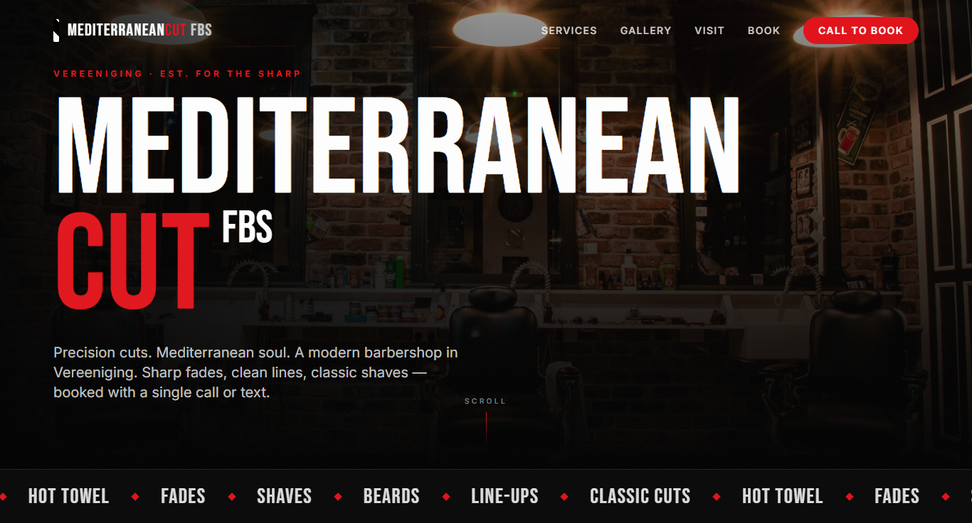Mediterranean Cut — Barbershop · Identity & Booking